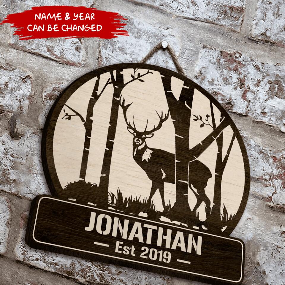 Custom Cabin Decor, Hunting Door Sign - Personalized Door Sign