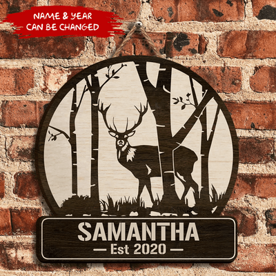 Custom Cabin Decor, Hunting Door Sign - Personalized Door Sign