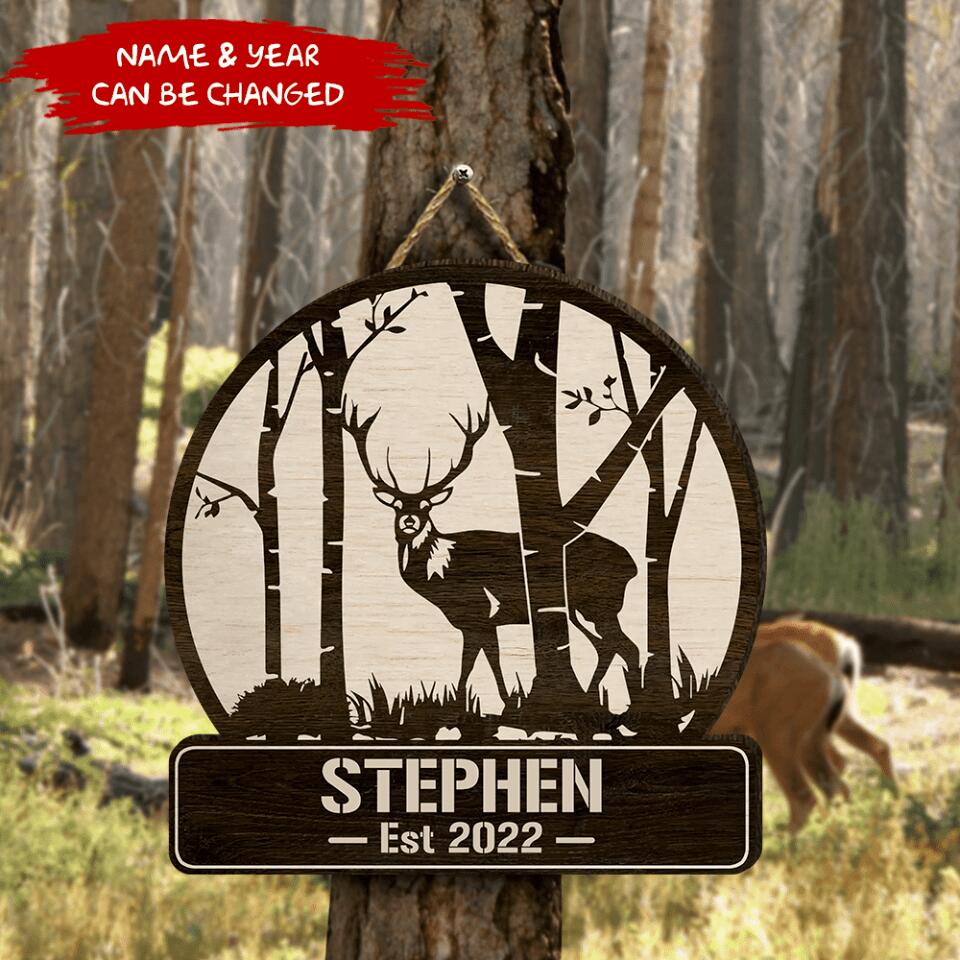 Custom Cabin Decor, Hunting Door Sign - Personalized Door Sign