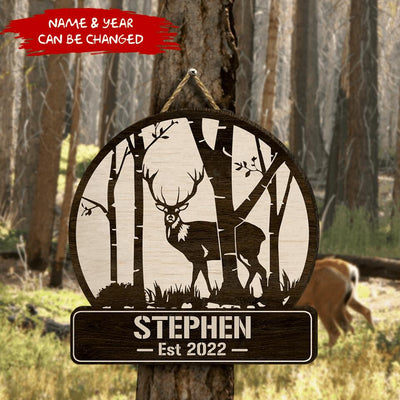 Custom Cabin Decor, Hunting Door Sign - Personalized Door Sign