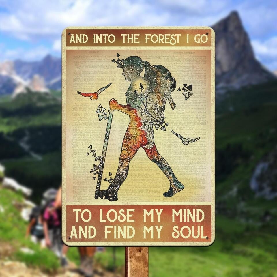 And Into The Forest I Go- Personalized Metal Sign, Gift Camping Lover