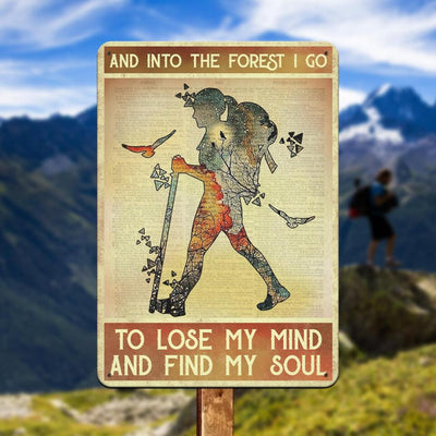 And Into The Forest I Go- Personalized Metal Sign, Gift Camping Lover