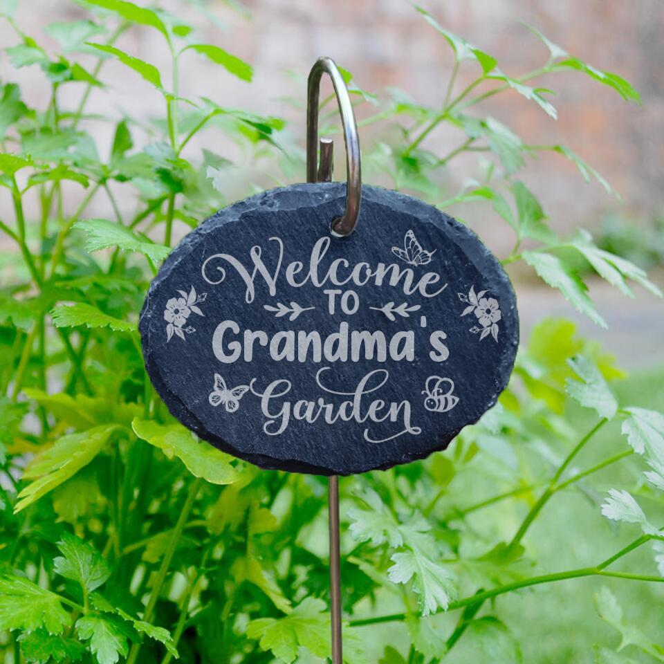 Welcome To The Garden - Persnalized Garden Slate, Garden Decor, Gift For Gardening
