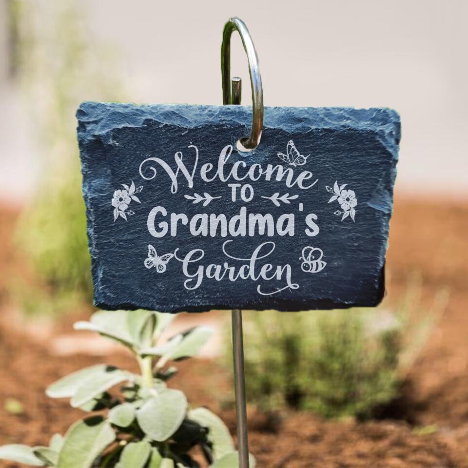 Welcome To The Garden - Persnalized Garden Slate, Garden Decor, Gift For Gardening