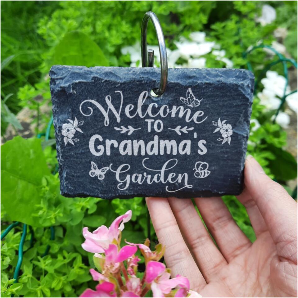 Welcome To The Garden - Persnalized Garden Slate, Garden Decor, Gift For Gardening