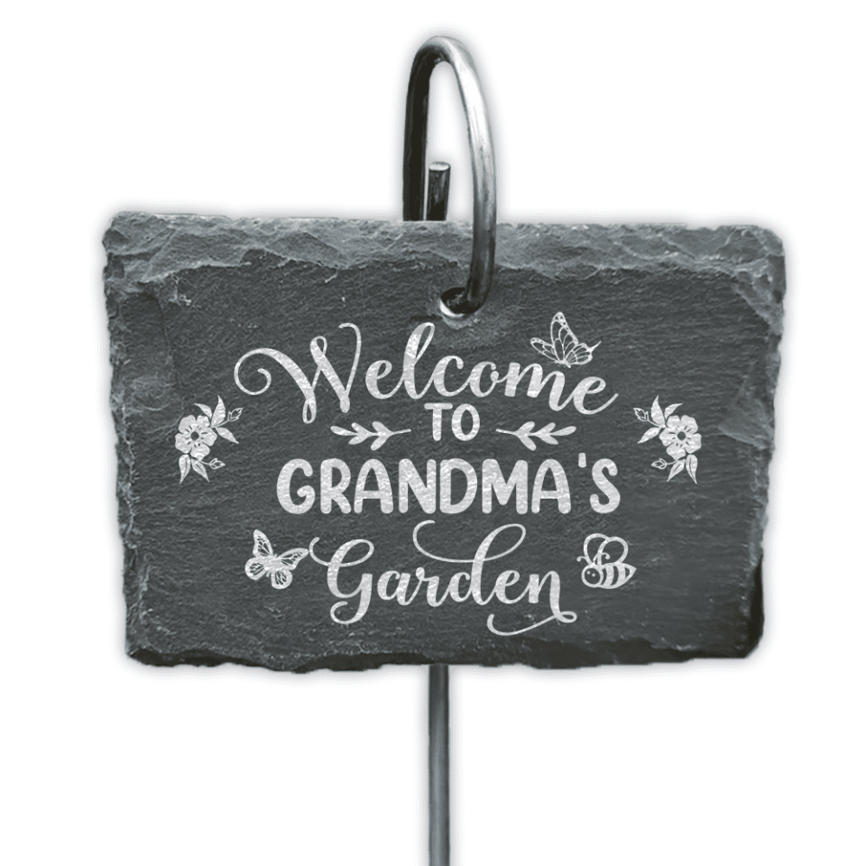 Welcome To The Garden - Persnalized Garden Slate, Garden Decor, Gift For Gardening