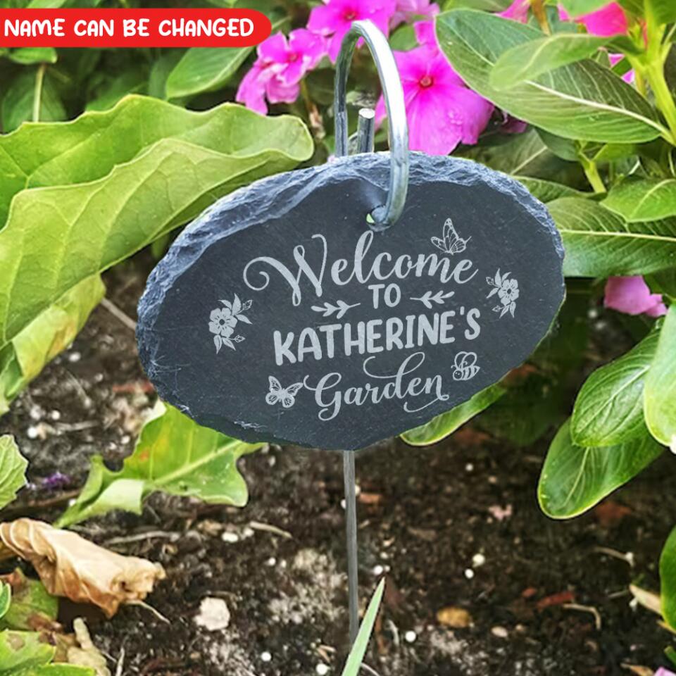 Welcome To The Garden - Persnalized Garden Slate, Garden Decor, Gift For Gardening