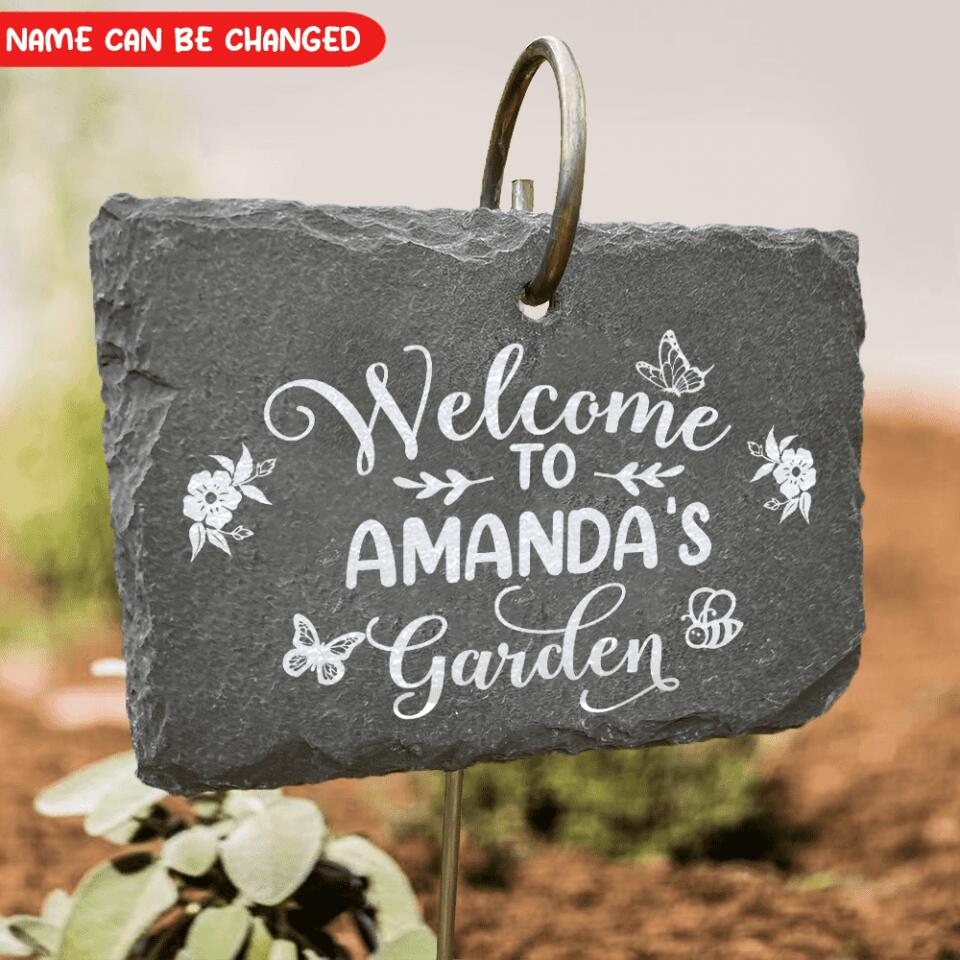 Welcome To The Garden - Persnalized Garden Slate, Garden Decor, Gift For Gardening