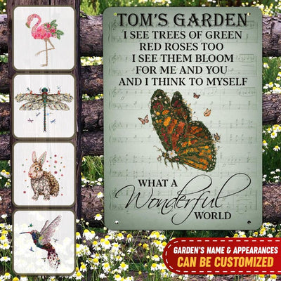 I See Trees Of Green Red Roses Too - Personalized Classic Metal Sign, Garden Decor Gift