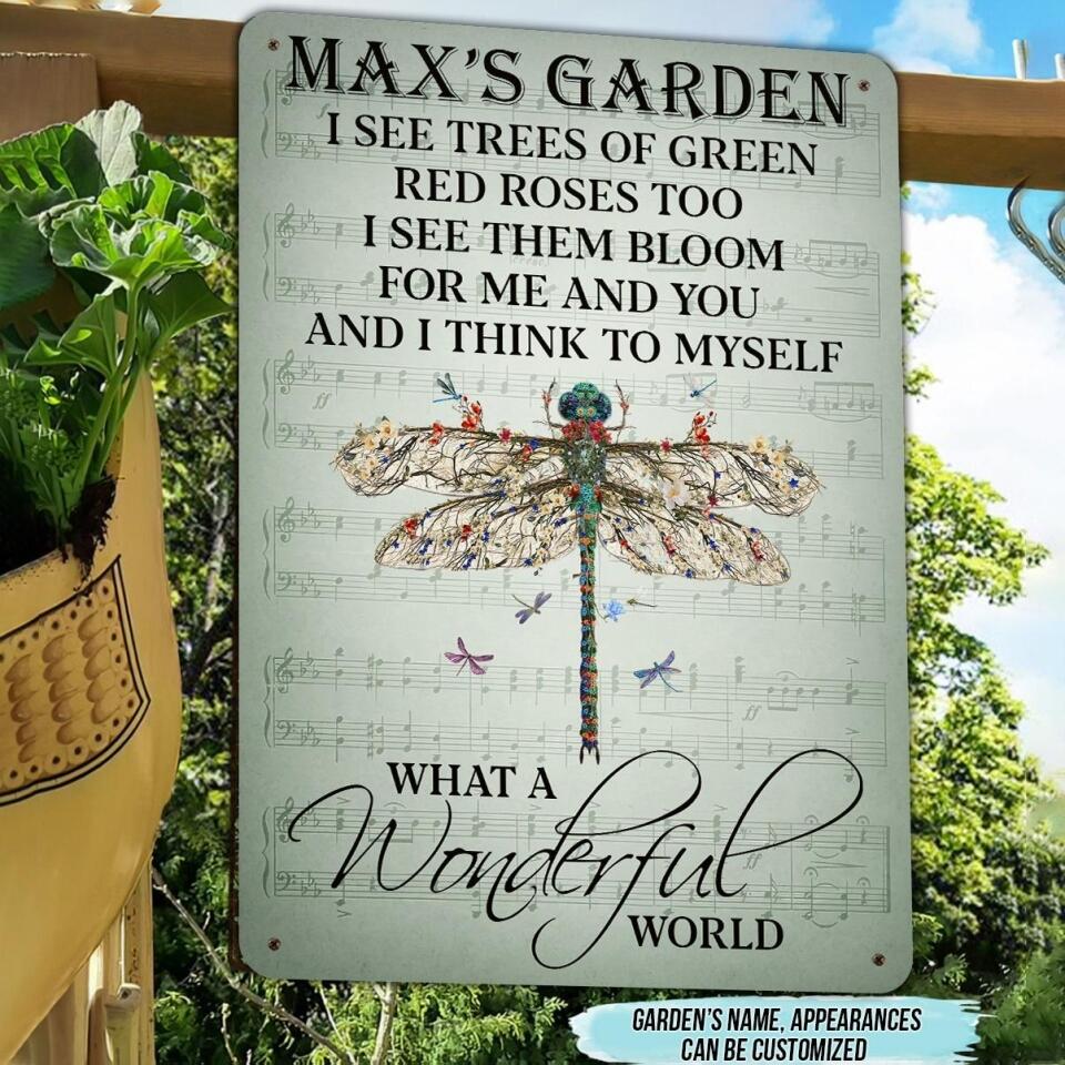 I See Trees Of Green Red Roses Too - Personalized Classic Metal Sign, Garden Decor Gift