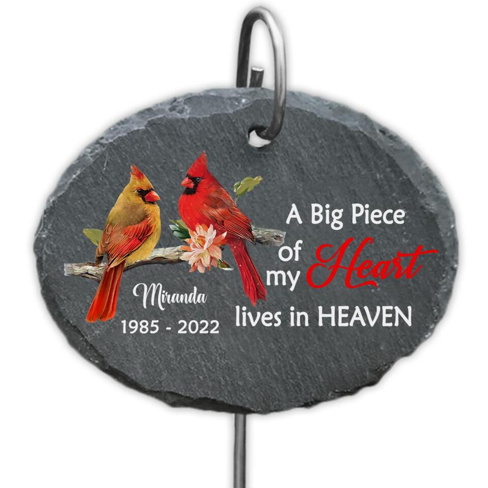 A Big Piece Of My Heart Lives In Heaven - Personalized Slate
