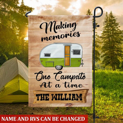 Making Memories One Campsite At A Time - Personalize Garden Flag, Gift For Camper