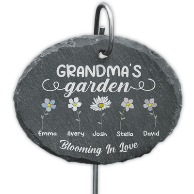 Custom Flower, Personalized Gift For Her - Personalized Garden Slate, Gift For Garden Lovers