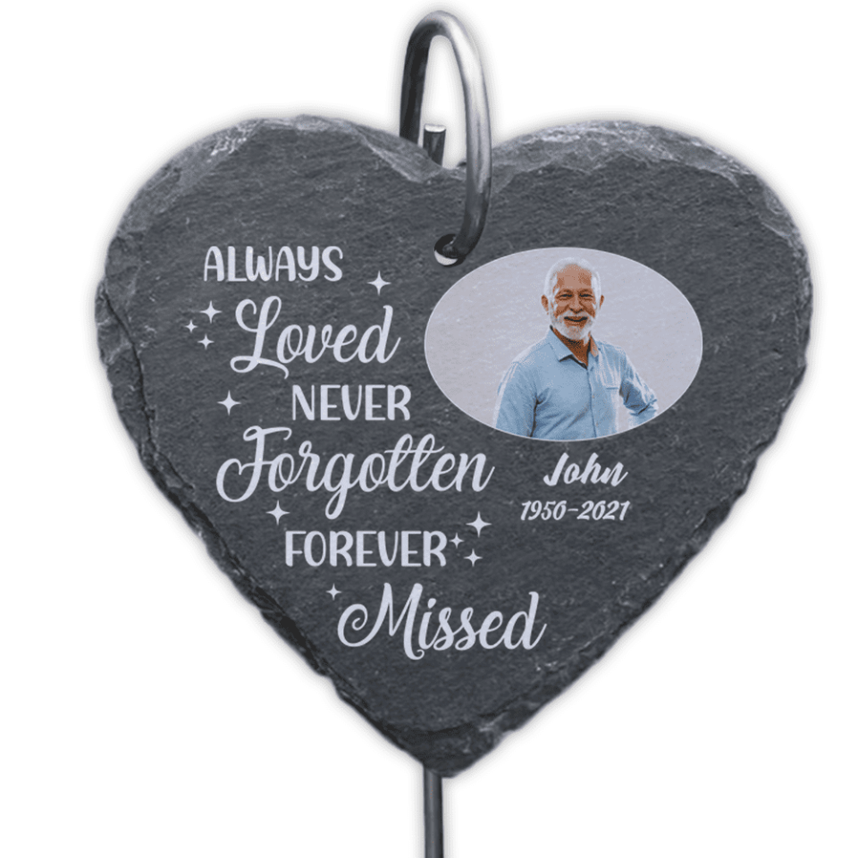 Always On Our Minds, Forever In Our Hearts - Upload Image - Personalized Custom Garden Slate - GS27
