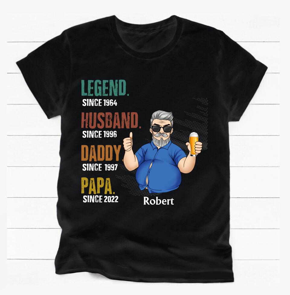 Legend, Husband, Daddy, Grandpa - Personalized T-Shirt , Gift For Him