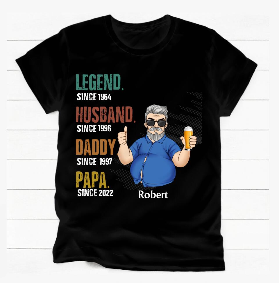 Legend, Husband, Daddy, Grandpa - Personalized T-Shirt , Gift For Him
