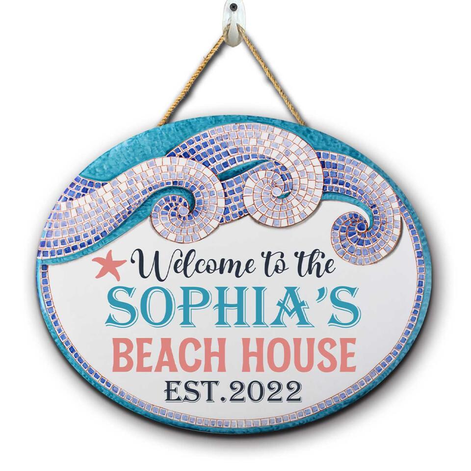 Welcome To The Beach House - Personalized Door Sign