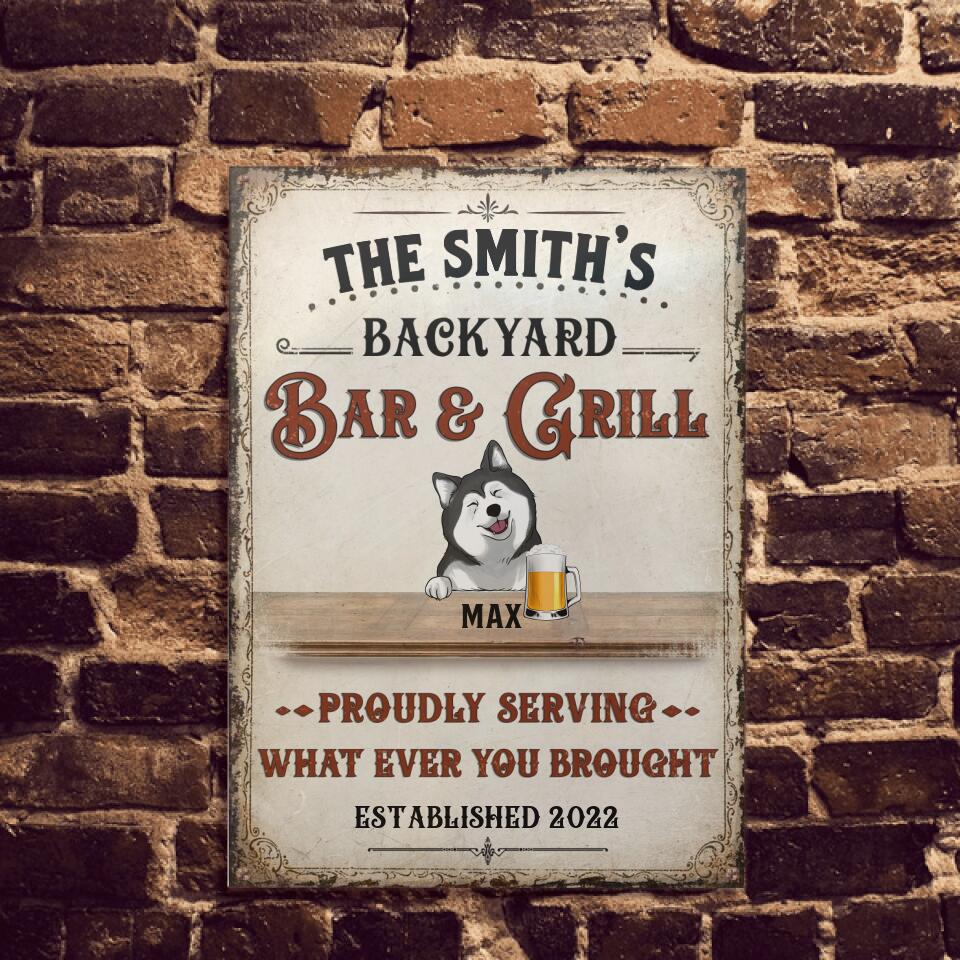 Welcome To Backyard Dog - Personalized Metal Sign, Gift For Dog Lover