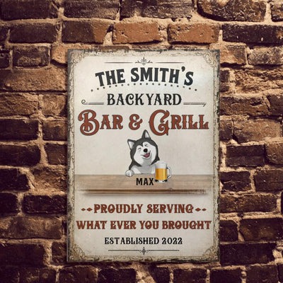 Welcome To Backyard Dog - Personalized Metal Sign, Gift For Dog Lover