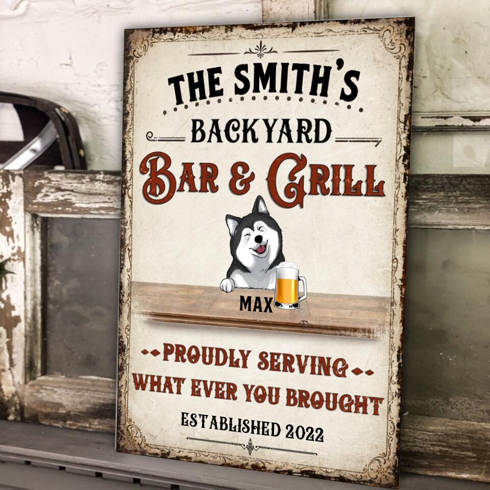 Welcome To Backyard Dog - Personalized Metal Sign, Gift For Dog Lover