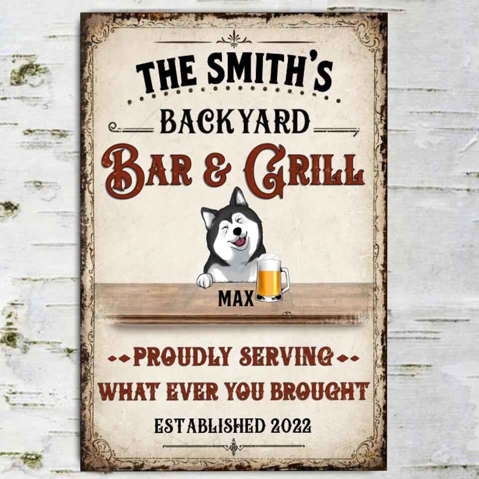 Welcome To Backyard Dog - Personalized Metal Sign, Gift For Dog Lover