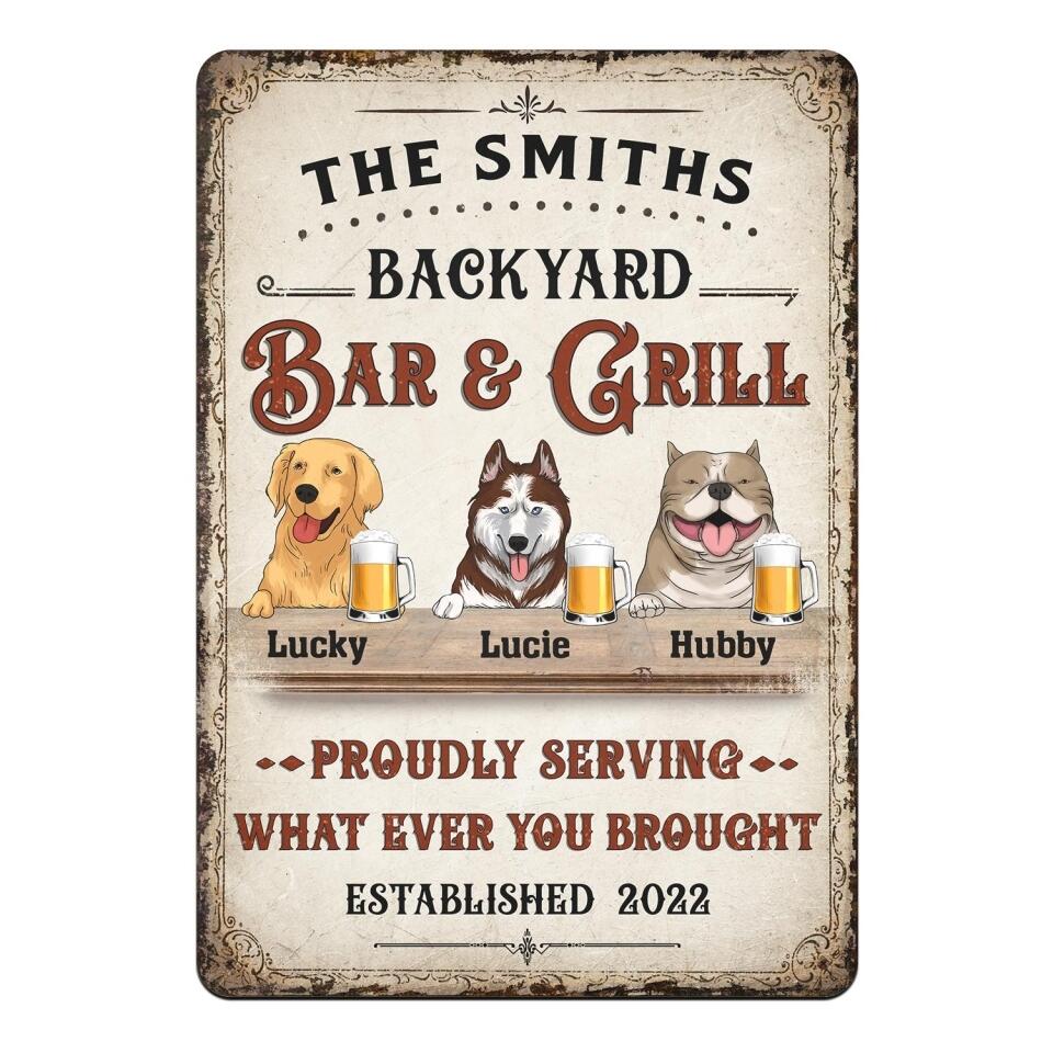 Welcome To Backyard Dog - Personalized Metal Sign, Gift For Dog Lover
