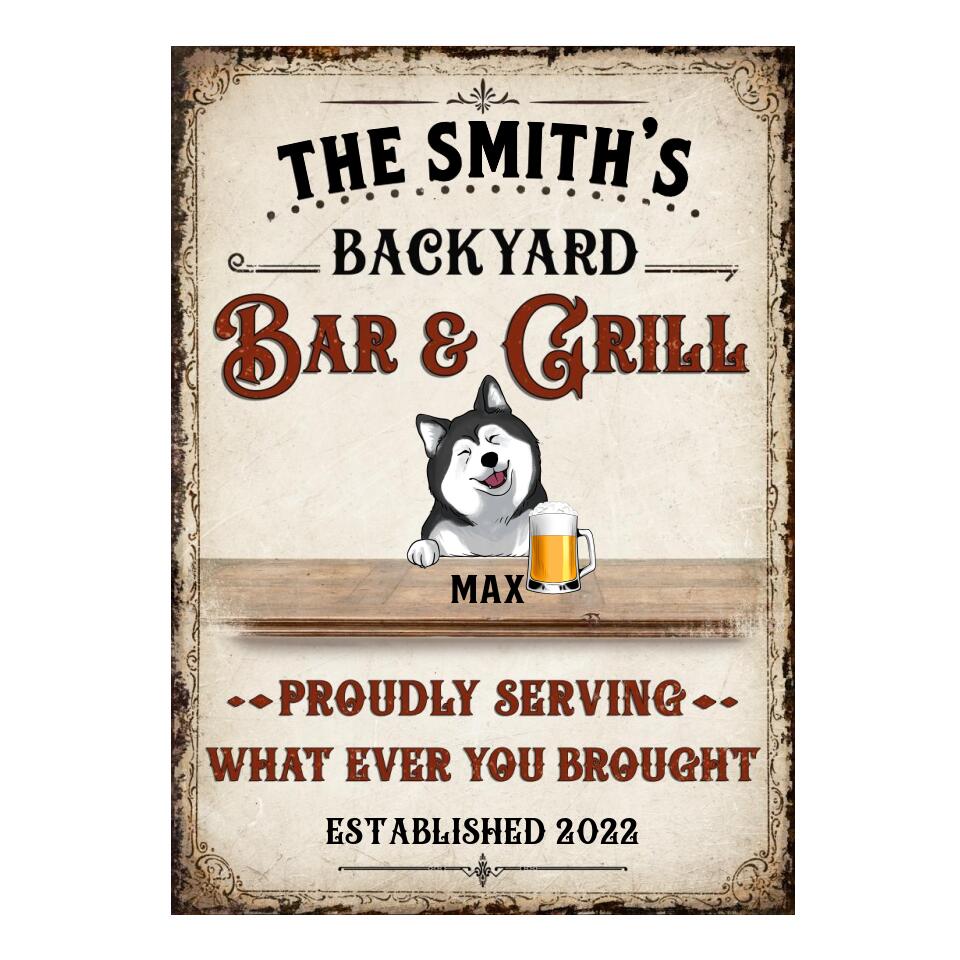 Welcome To Backyard Dog - Personalized Metal Sign, Gift For Dog Lover