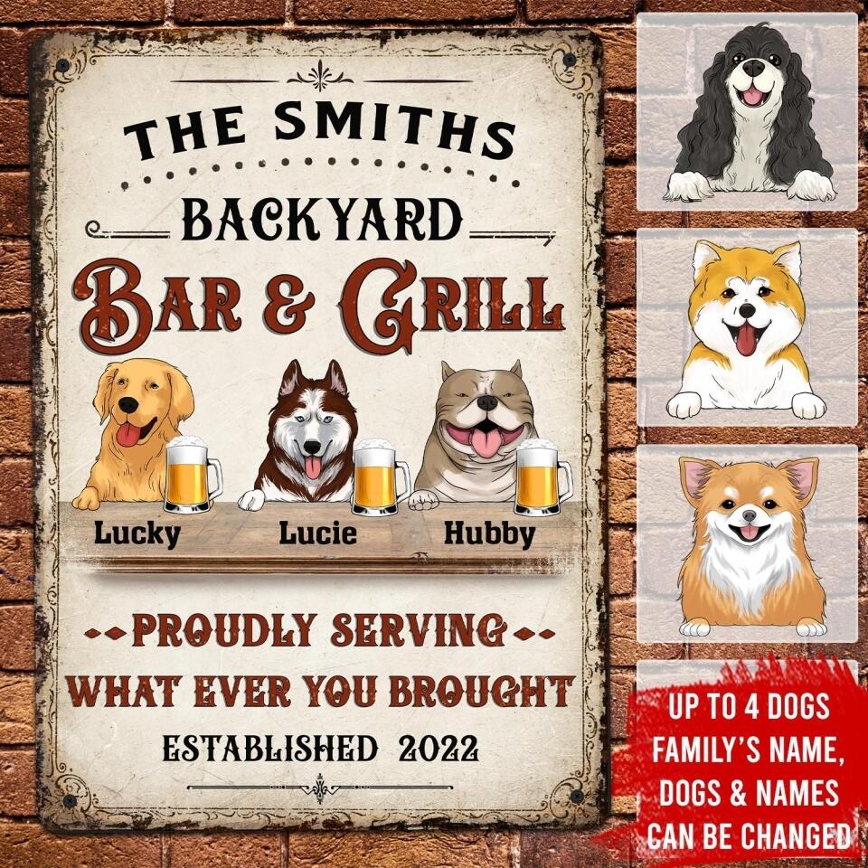 Welcome To Backyard Dog - Personalized Metal Sign, Gift For Dog Lover