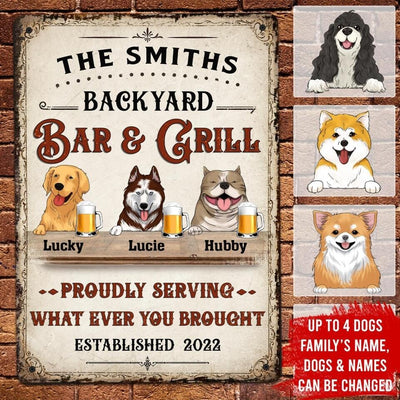 Welcome To Backyard Dog - Personalized Metal Sign, Gift For Dog Lover