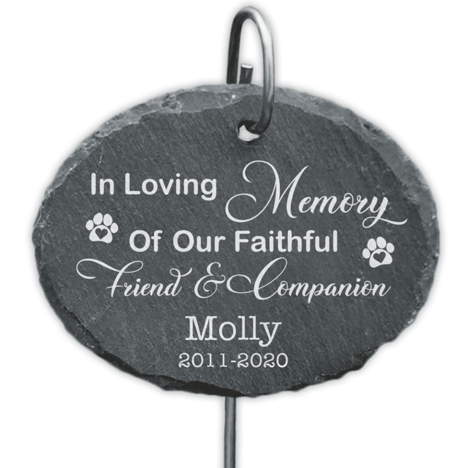 In Loving Memory Of Our Faithful Friend & Companion - Personalized Garden Slate