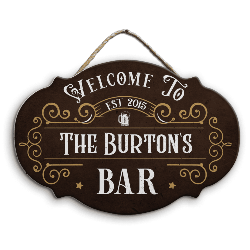 Welcome To Our Home, Gift For Family - Personalized Wooden Sign