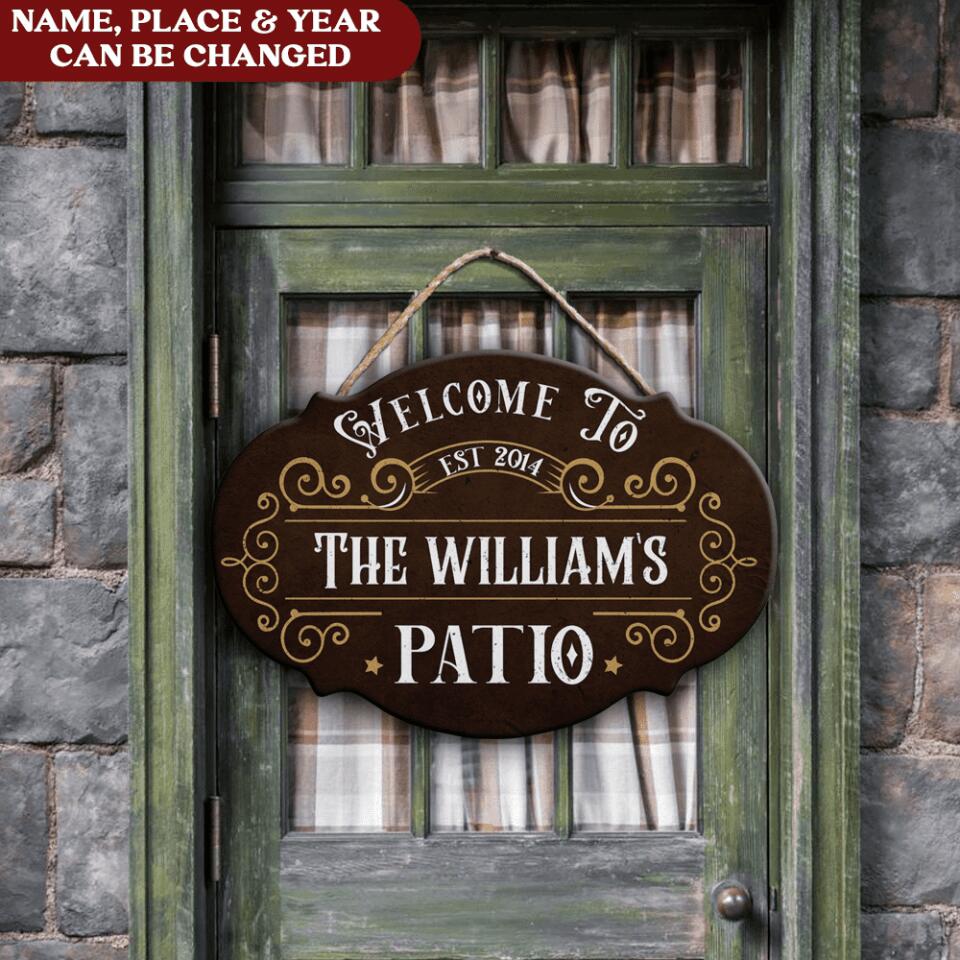 Welcome To Our Home, Gift For Family - Personalized Wooden Sign