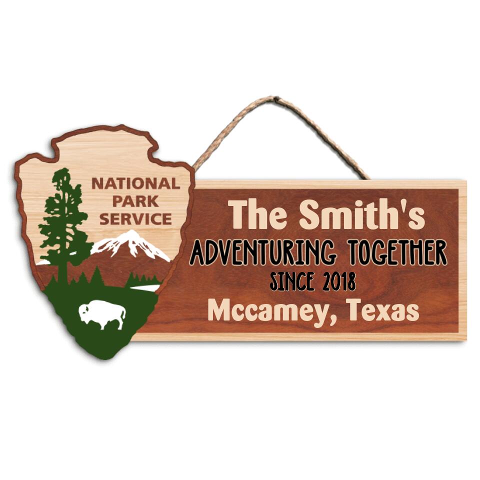 Personalized Wooden Sign, Adventuring Together Gift For Camping Lover