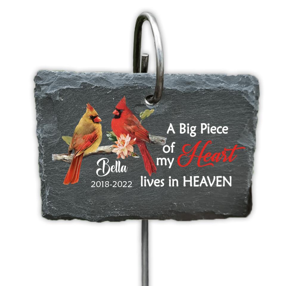 A Big Piece Of My Heart Lives In Heaven - Personalized Slate