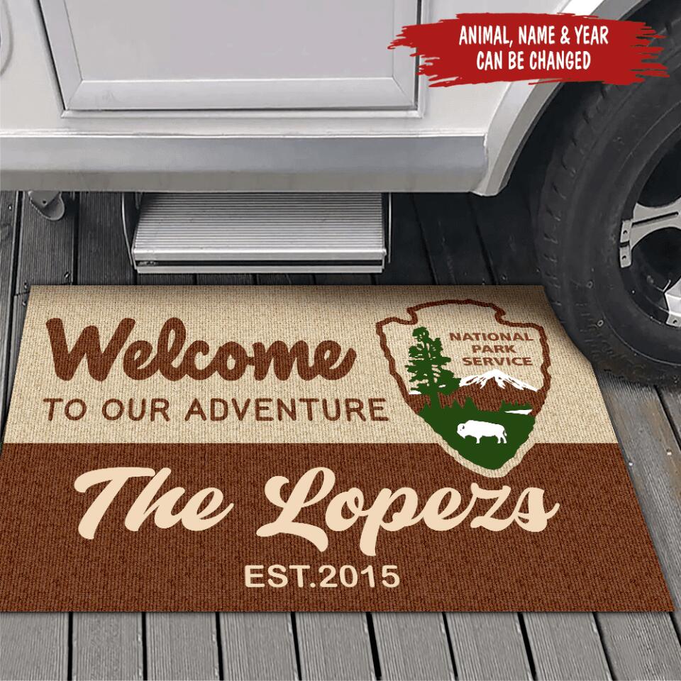 Welcome To Our Adventure - Personalized Doormat