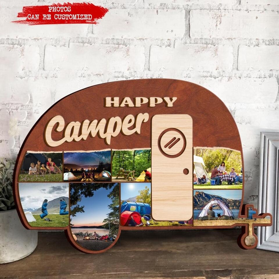 Happy Camper! Personalized 2 Layer Wooden Sign