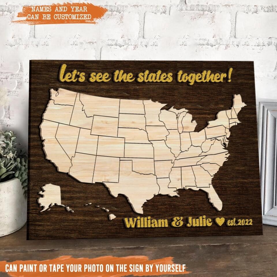 American Shape Sign | Custom 2 Layer Sign | Anniversary Gift