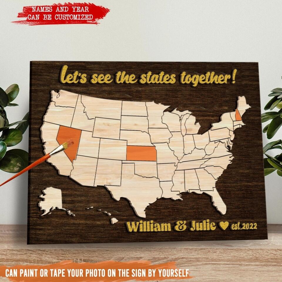 American Shape Sign | Custom 2 Layer Sign | Anniversary Gift