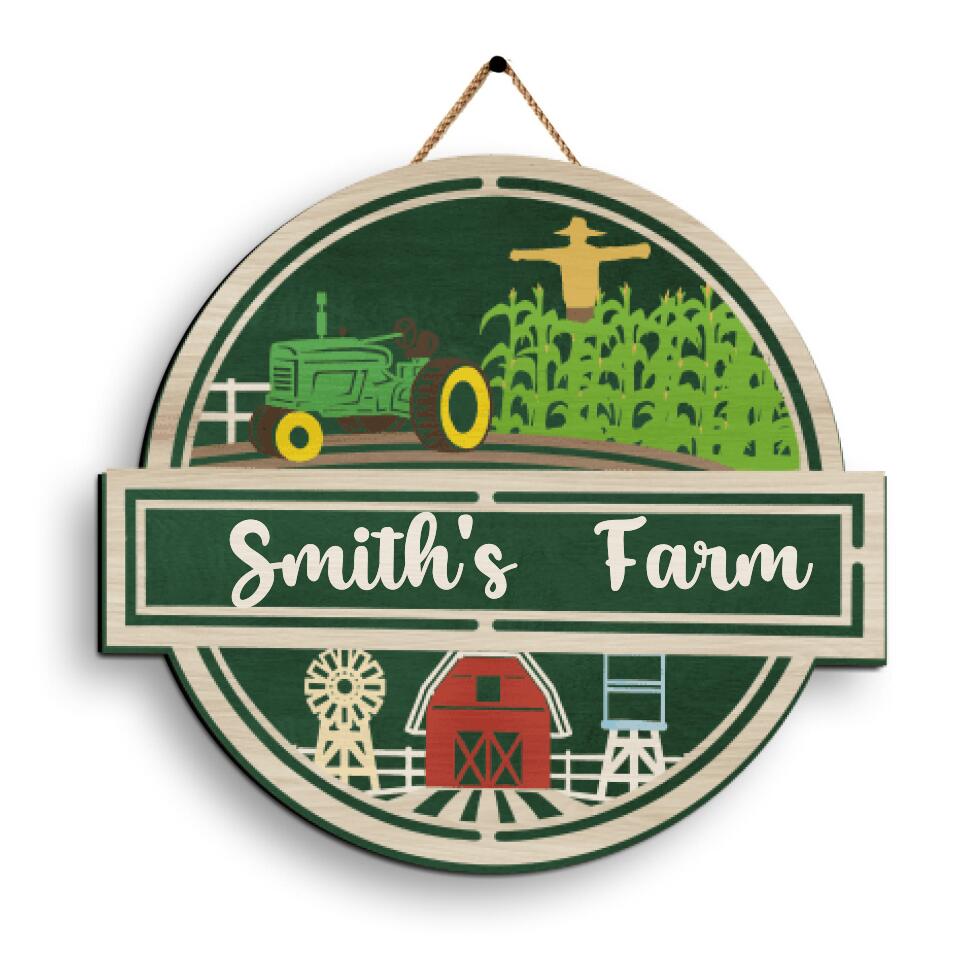 Custom Sign For Farmer - Personalized 2 Layer Door