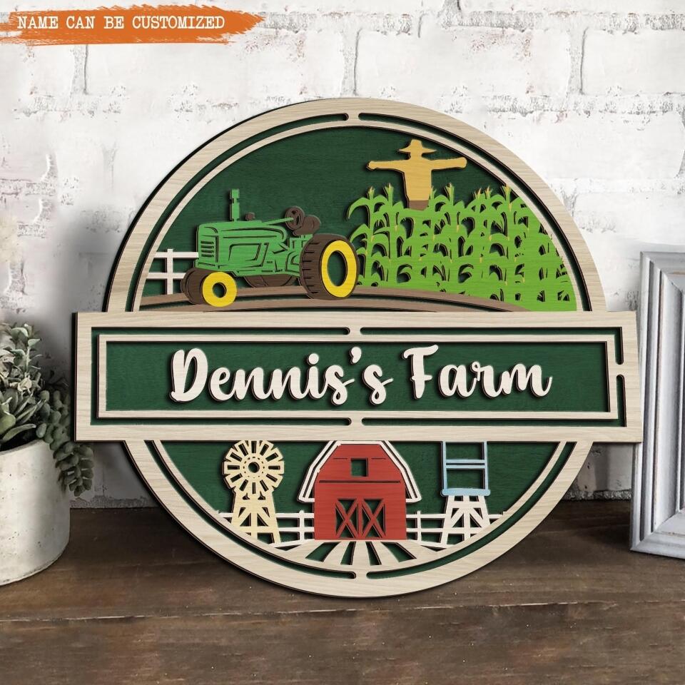 Custom Sign For Farmer - Personalized 2 Layer Door