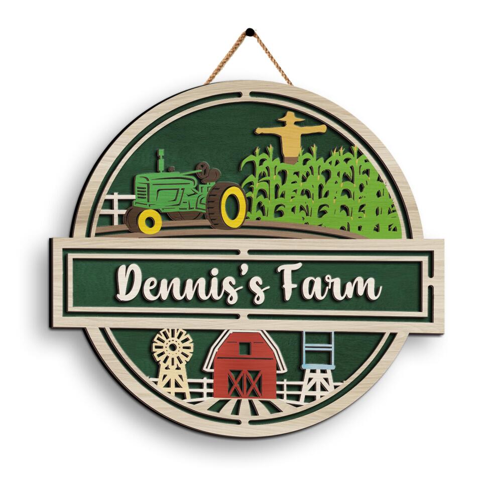 Custom Sign For Farmer - Personalized 2 Layer Door