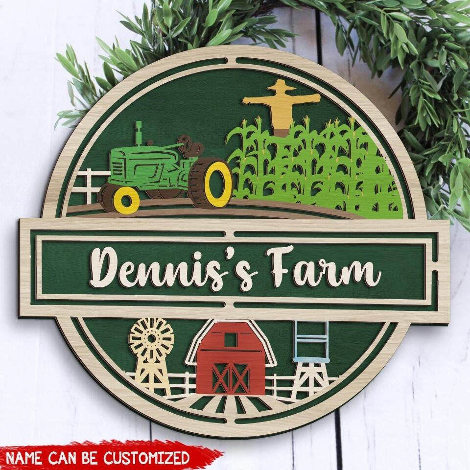 Custom Sign For Farmer - Personalized 2 Layer Door