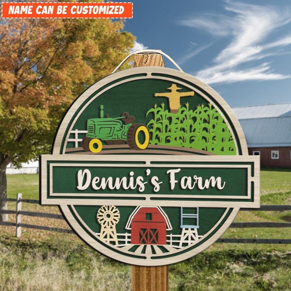 Custom Sign For Farmer - Personalized 2 Layer Door