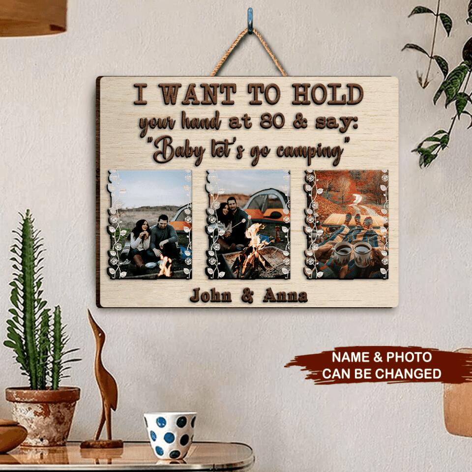 I Want To Hold Your Hand - Personalized Wooden Sign 2 Layer