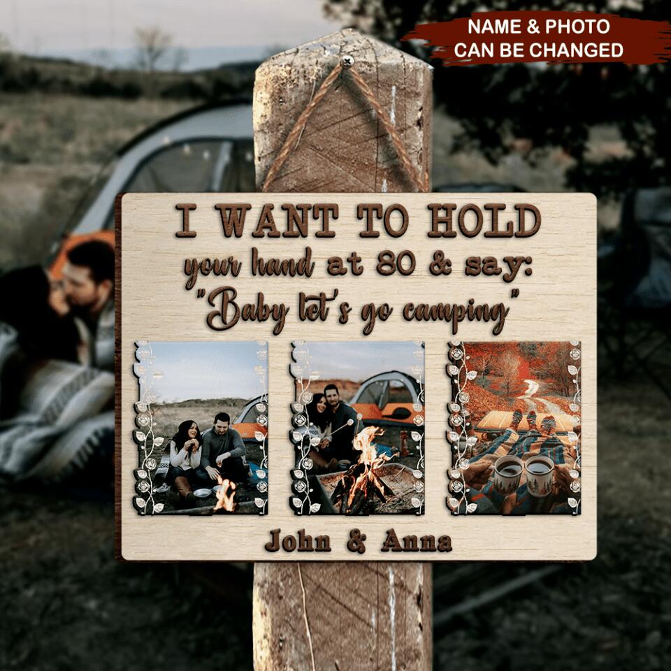 I Want To Hold Your Hand - Personalized Wooden Sign 2 Layer