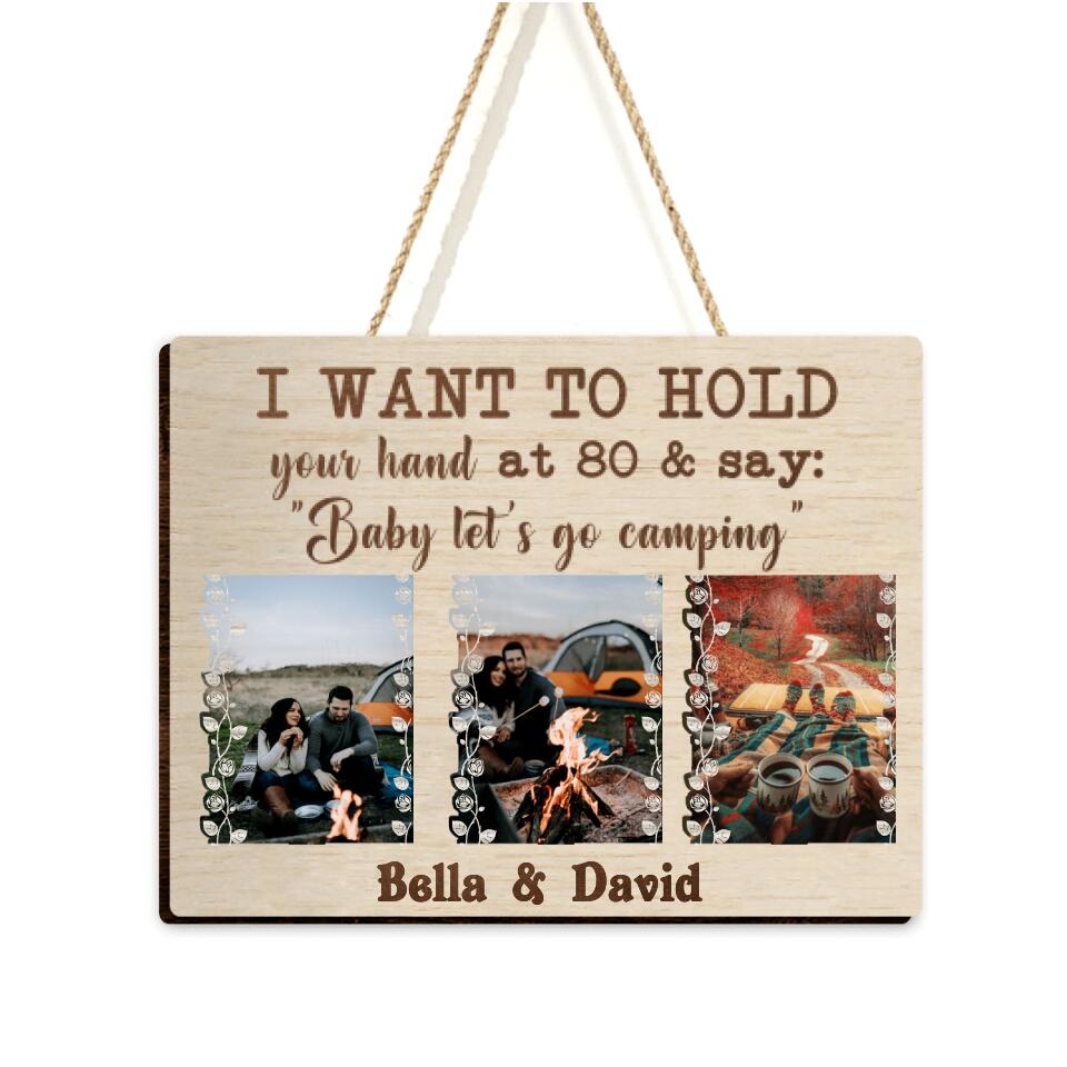 I Want To Hold Your Hand - Personalized Wooden Sign 2 Layer