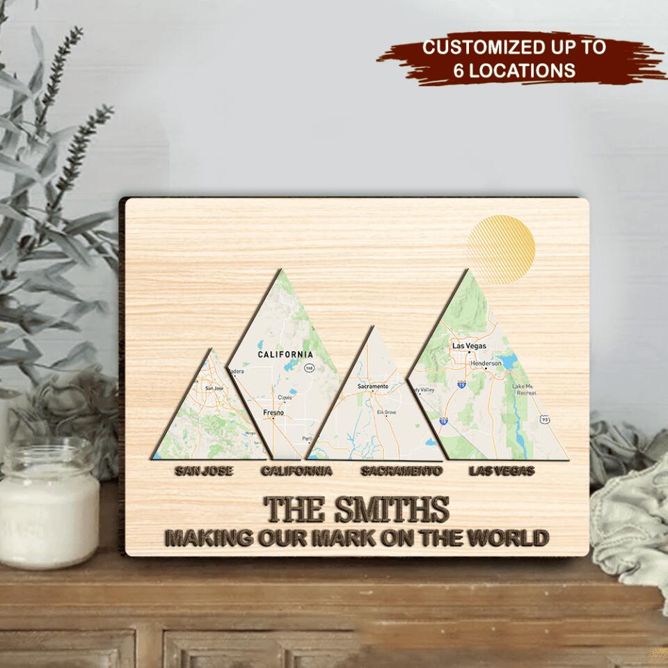 Personalized Milestones Map - Custom 2 Layer Sign, Adventure Wood Sign