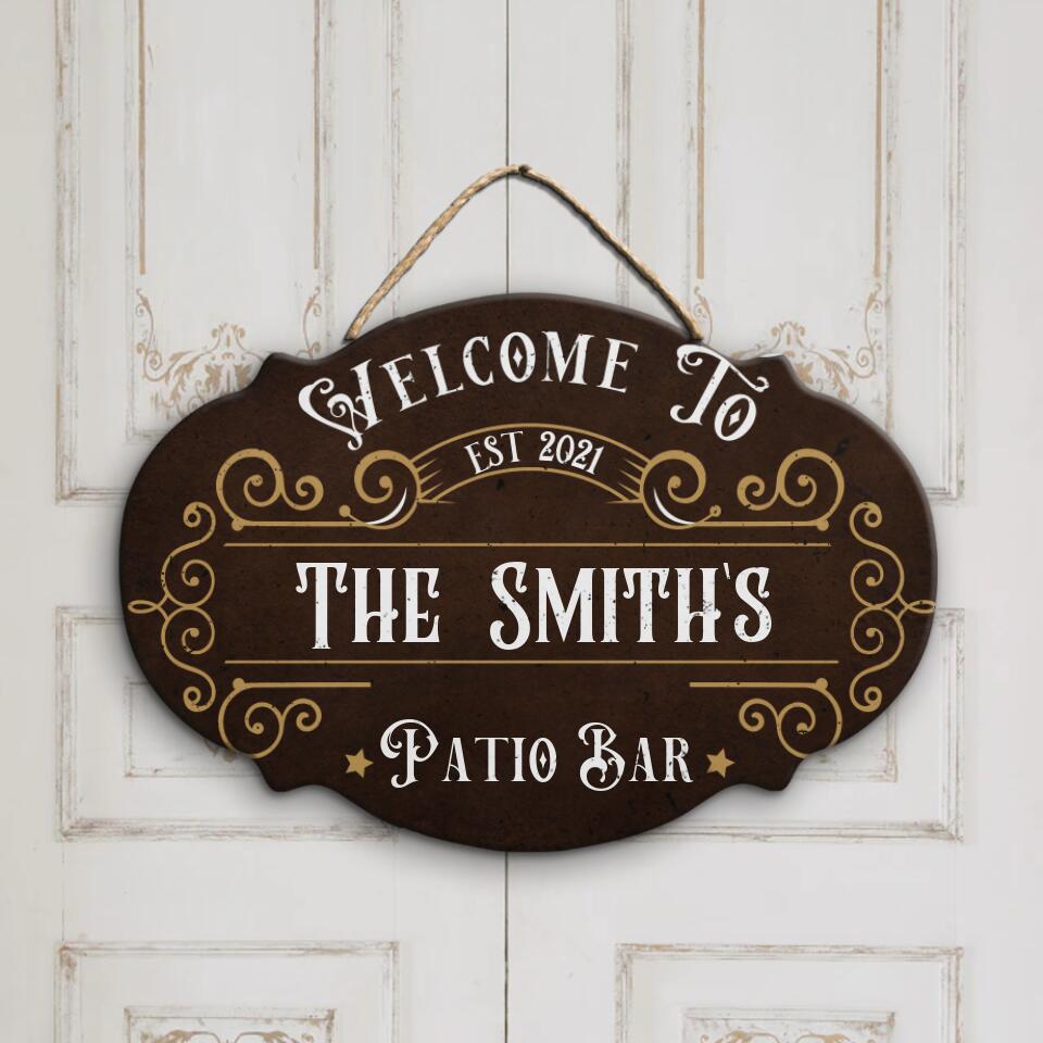 Welcome To Our Home, Gift For Family - Personalized Wooden Sign