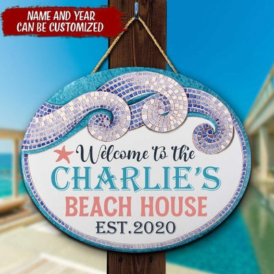 Welcome To The Beach House - Personalized Door Sign