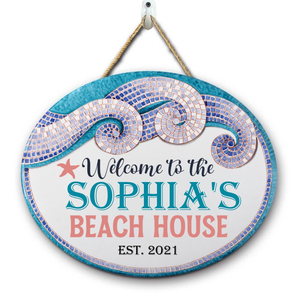 Welcome To The Beach House - Personalized Door Sign